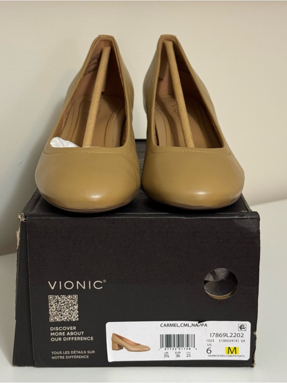 Vionic Womens Size 6 Carmel Pumps 2in Heel Comfort Shoes Slip On leather - Picture 2 of 6